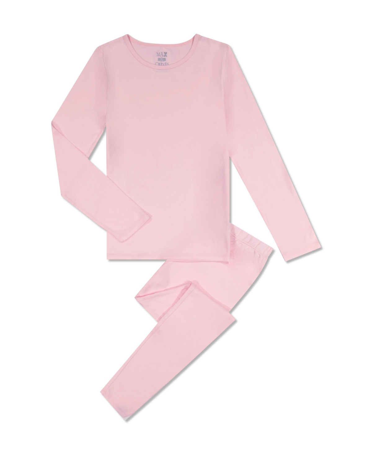 Max & Olivia Big Girls Top And Pants Base Layer Set, 2 Piece In Pink