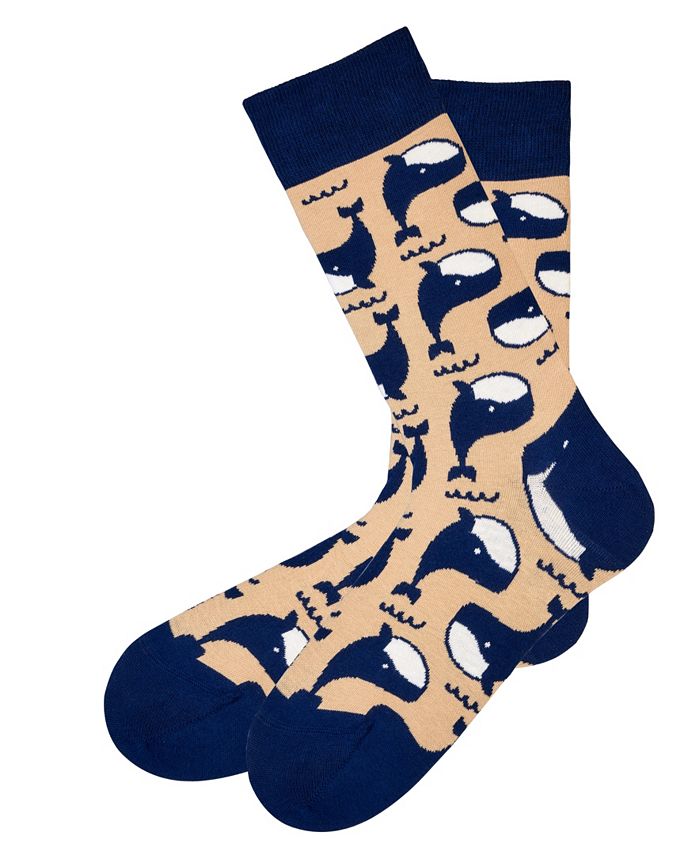 Love Sock Company Men's Whale Novelty Colorful Unisex Crew Socks with