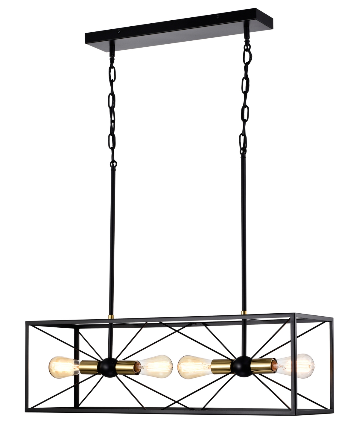 Home Accessories Judith 32" 4-light Indoor Chandelier With Light Kit In Matte Black And Gold