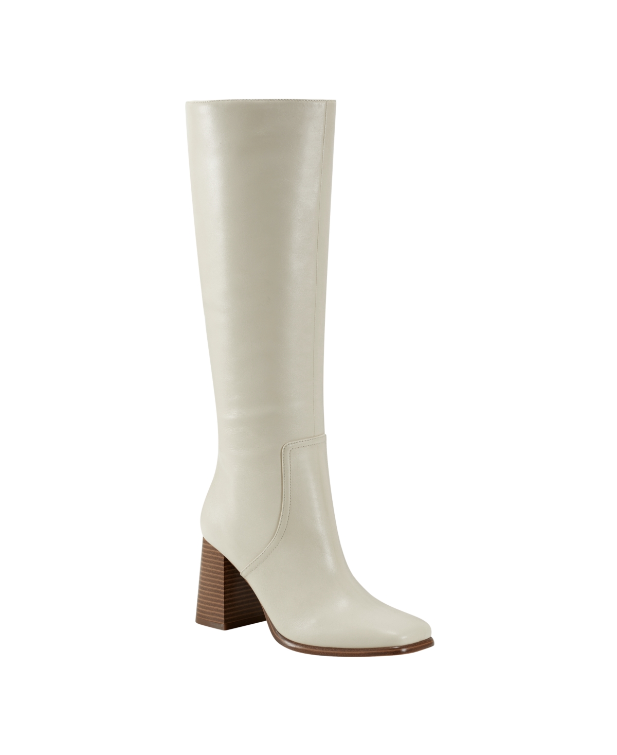 Women's Dacea Tapered Block Heel Dress Boots - Ivory Leather