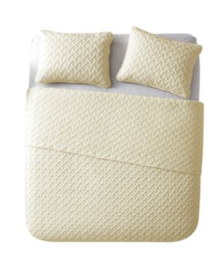 Nina Embossed 3-Pc.Quilt Set, Full/Queen
