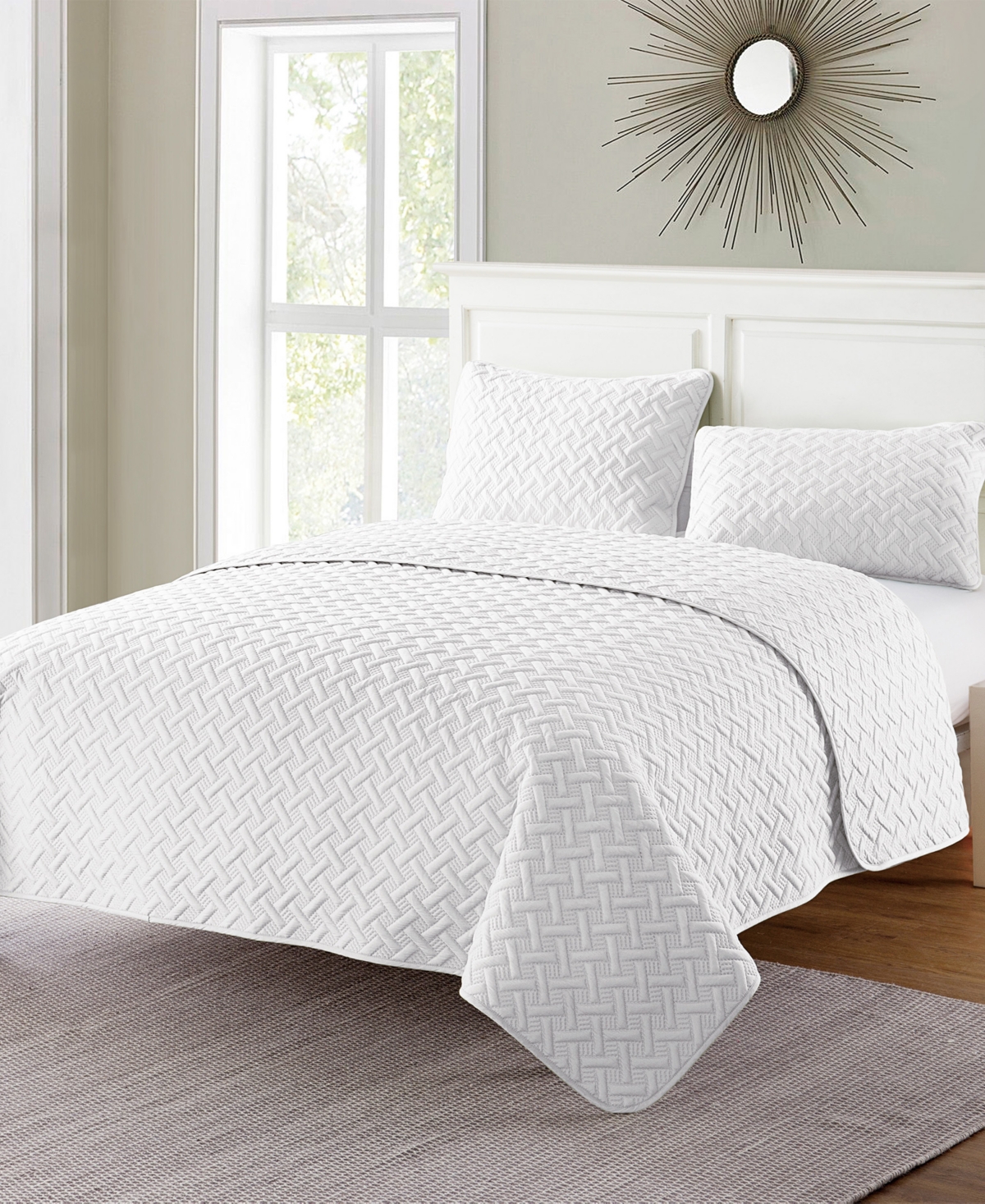 Vcny Home Nina Embossed 2-pc.quilt Set, Twin In White
