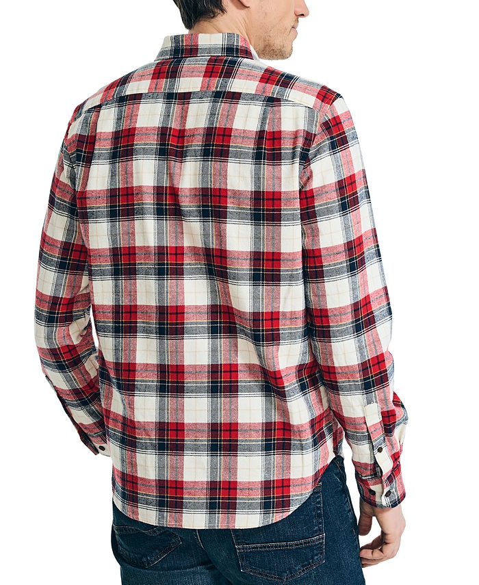 Nautica Men's Double Pocket Plaid Flannel Shirts Macy's