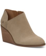 Beige sale wedge booties