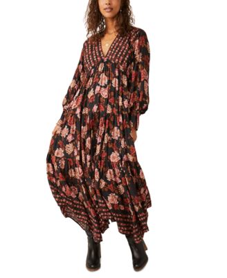 Free People Women s Rows Of Roses Long Sleeve Maxi Dress Macy s