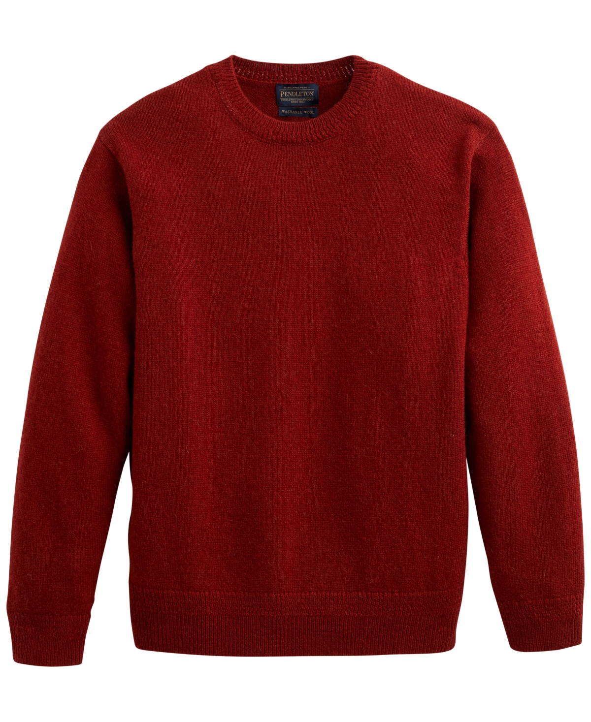 Pendleton Men's Shetland Wool Crewneck Sweater In Chili Red
