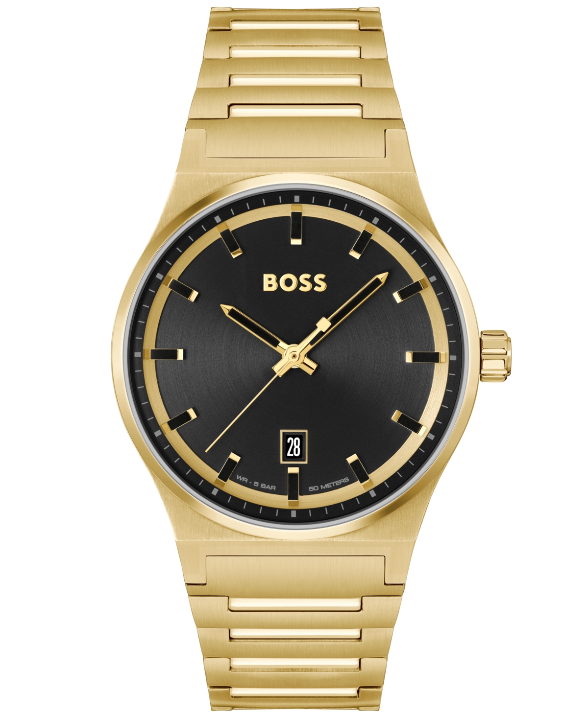 Shop Hugo Boss Boss Men's Candor Gold Ion Plated Stainless Steel Bracelet Watch 41mm