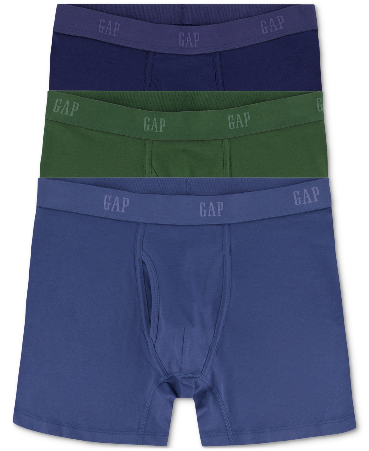 Gap Men's 3-pk. Cotton Stretch Boxer Briefs In Elysian Blue,modern Red,medium Heather G