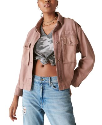 Lucky Brand - Women's Cropped Twill Utility Jacket