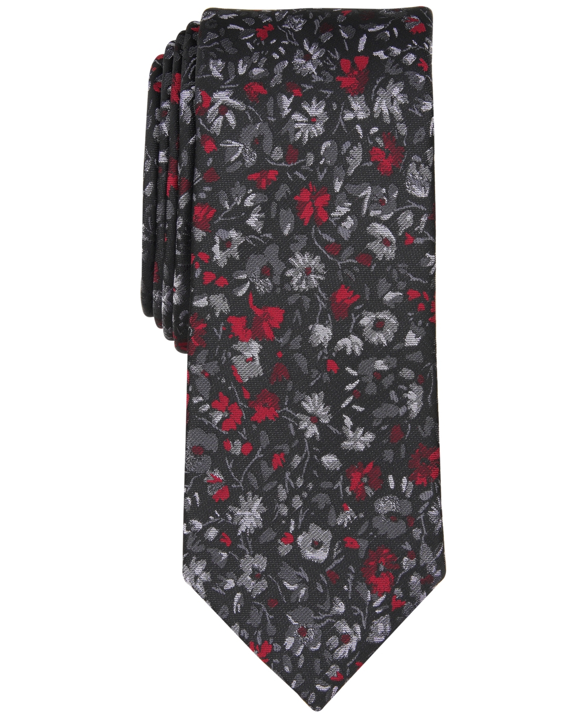 Men's Jenera Floral Tie, Created for Macy's - Black