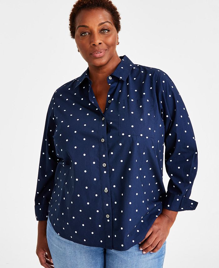 Style & Co Plus Size Perfect Shirt, Created for Macy's - Macy's