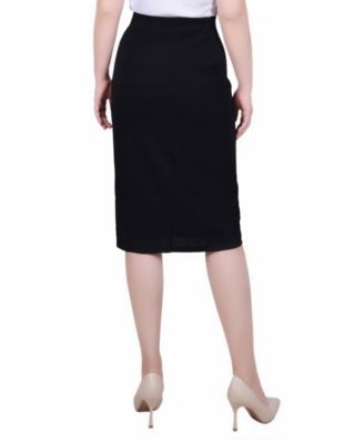 Petite Slim Belted Scuba Crepe Skirt