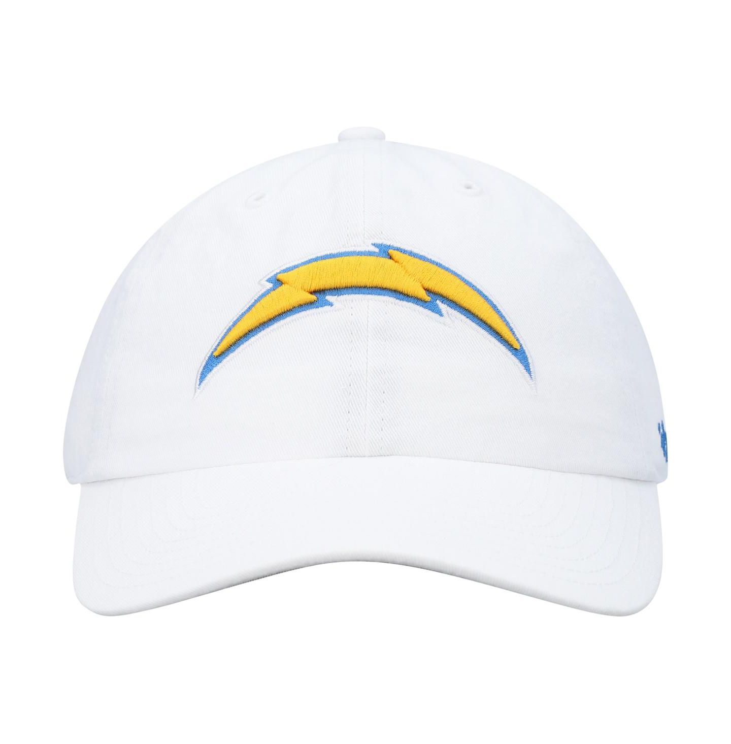 Мужская кепка '47 Brand White Los Angeles Chargers Clean Up Adjustable Hat — фото 2