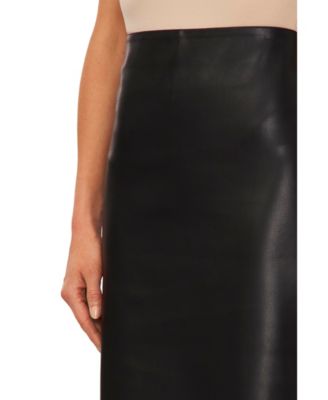 Women's Faux-Leather Midi Skirt