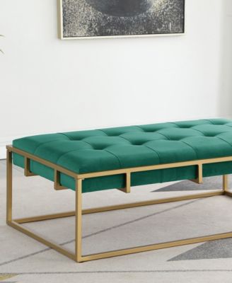 Amoria 16" Velvet Rectangle Ottoman