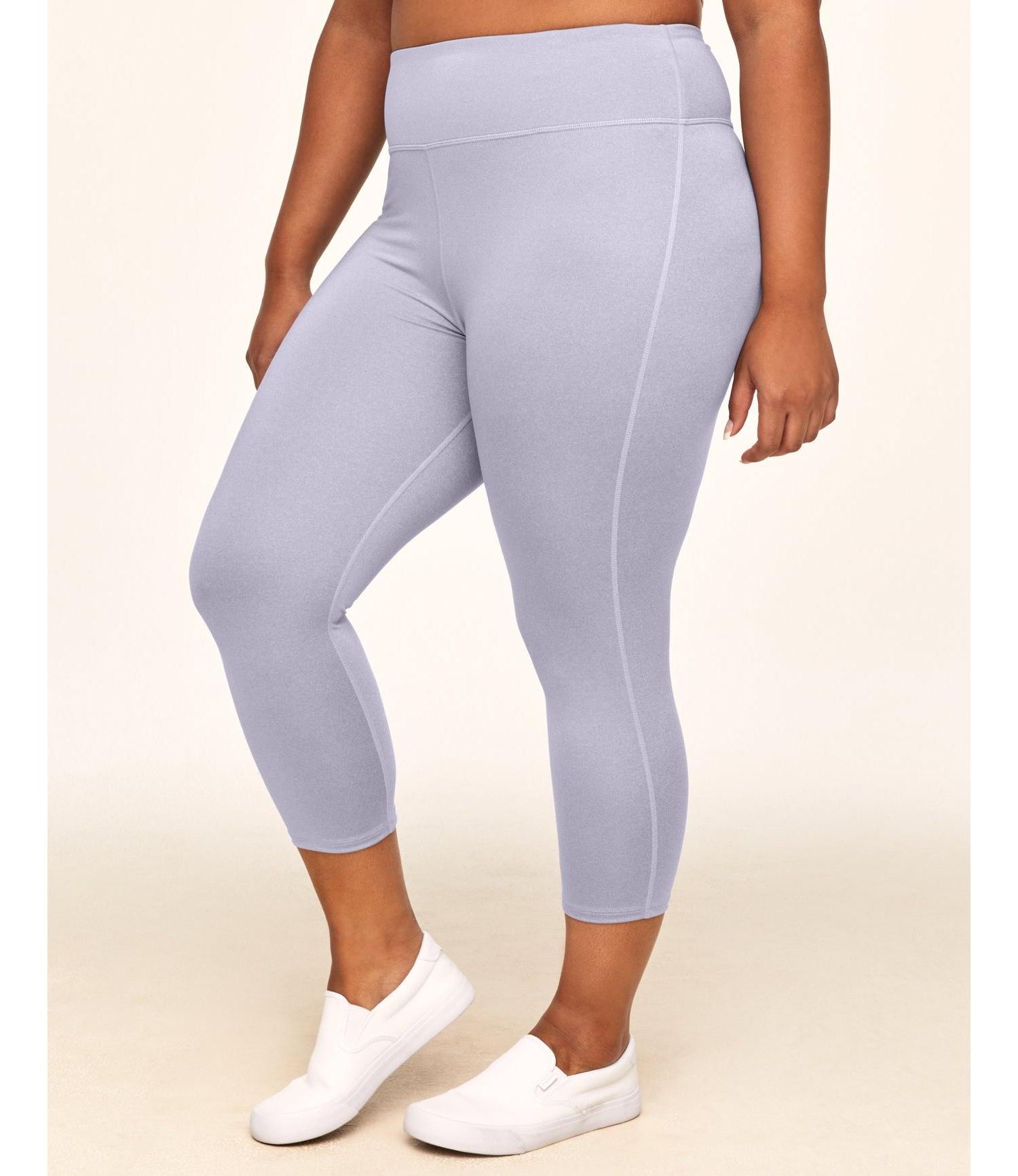 Plus Size Haley Heathered Crop Heather Compression Activewear Crop Legging