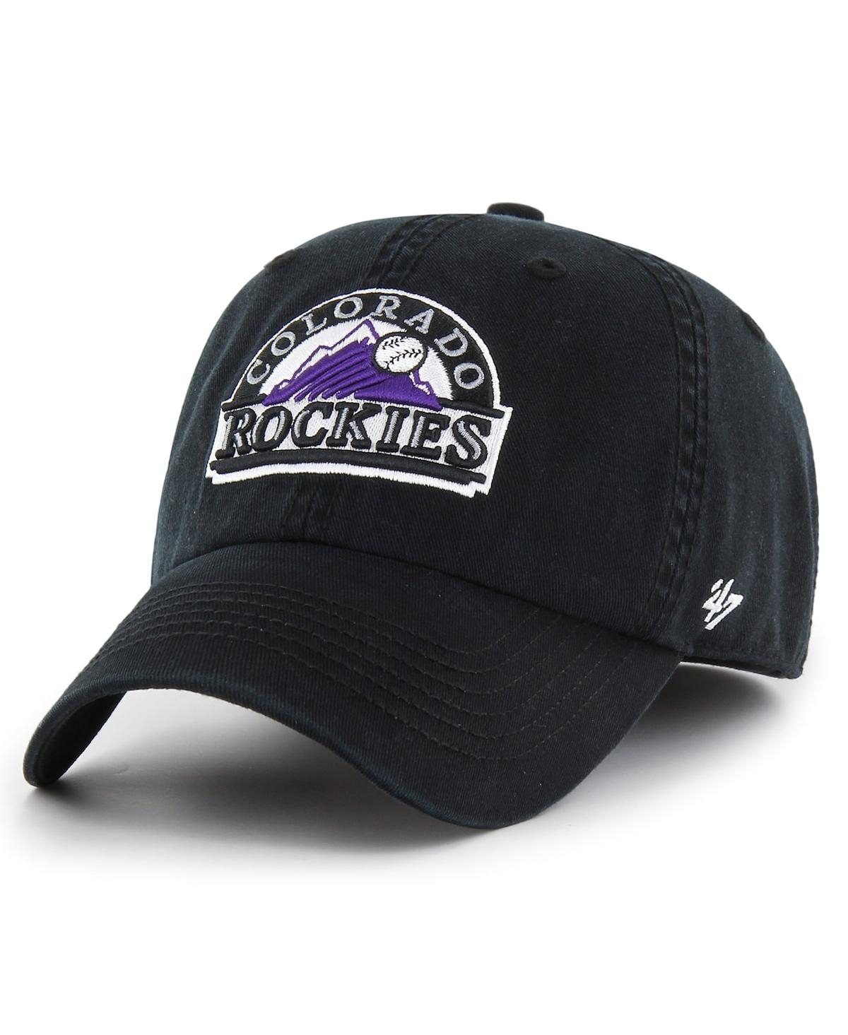 47 BRAND MEN'S '47 BRAND BLACK COLORADO ROCKIES COOPERSTOWN COLLECTION FRANCHISE FITTED HAT 