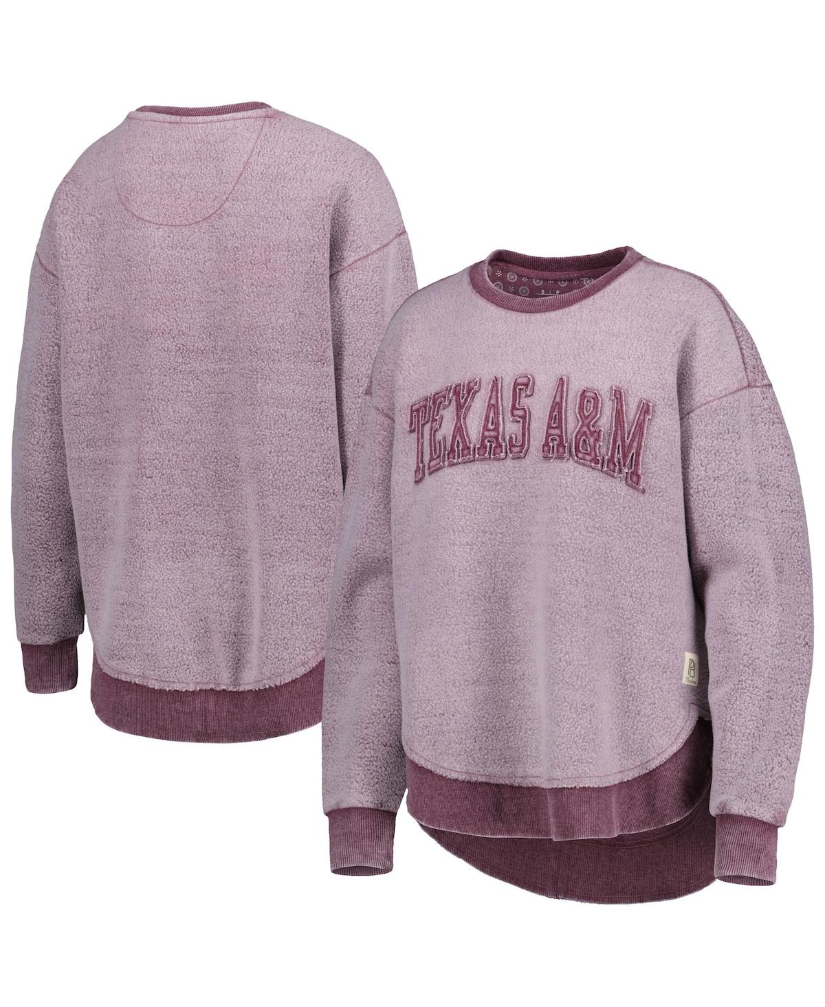 PRESSBOX WOMEN'S PRESSBOX MAROON TEXAS A&M AGGIES PONCHOVILLE PULLOVER SWEATSHIRT 