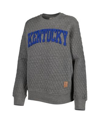 Women's Heather Charcoal Kentucky Wildcats Moose Quilted Pullover Sweatshirt