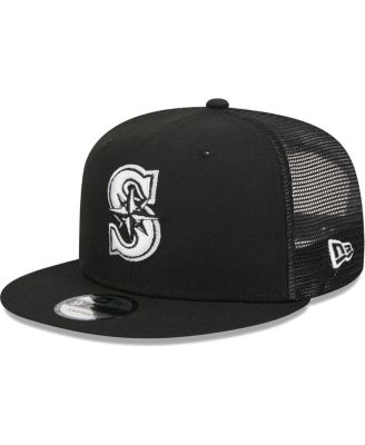 New Era Men's Black Seattle Mariners Trucker 9FIFTY Snapback Hat