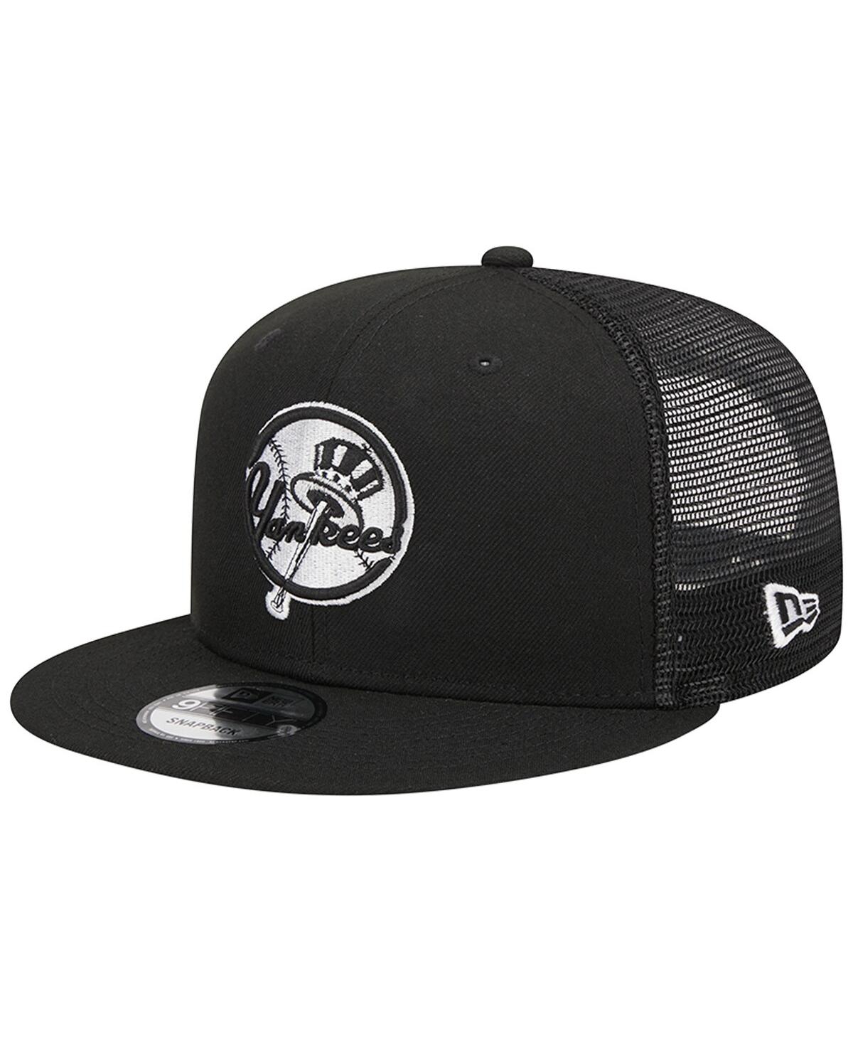 Men's New EraNew York Yankees Top Hat Trucker 9FIFTY Snapback Hat - Black