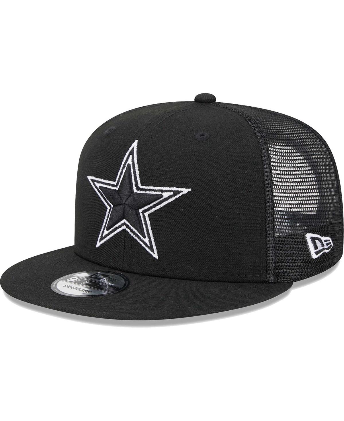 Men's New Era Black Dallas Cowboys Main Trucker 9FIFTY Snapback Hat - Black