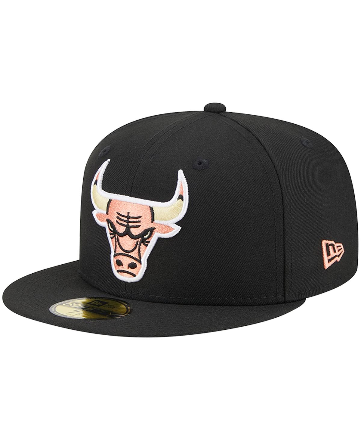Men's New EraChicago Bulls Floral Side 59FIFTY Fitted Hat - Black