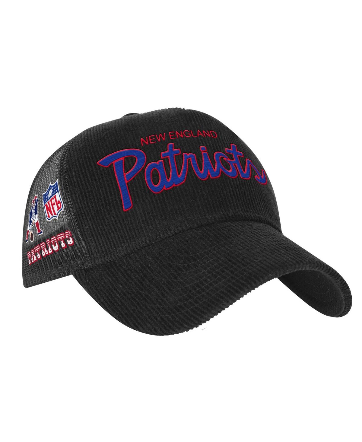 Mitchell & Ness Kids' Big Boys And Girls  Black New England Patriots Times Up Precurved Trucker Adjustable