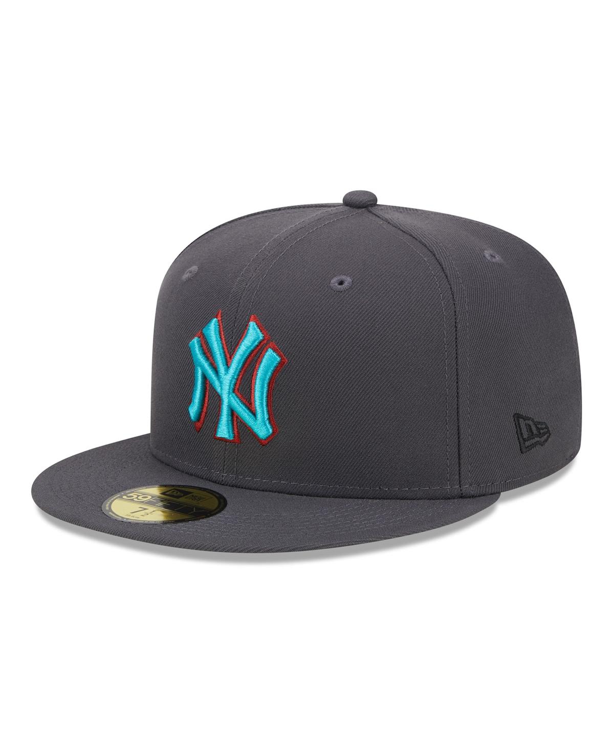 Men's New EraNew York Yankees Print Undervisor 59FIFTY Fitted Hat - Graphite
