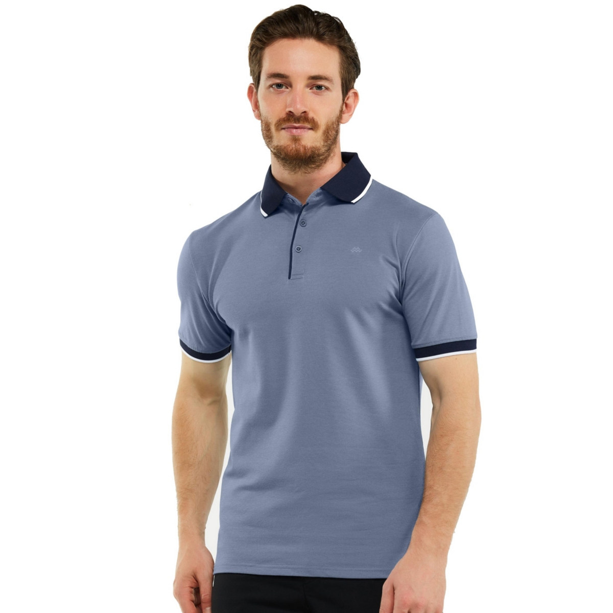 Mio Marino Big & Tall Classic-Fit Cotton-Blend Pique Polo Shirt with Contrast Collar