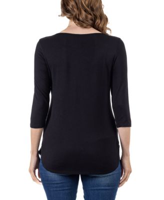 Women's Criss Cross Round Hemline Tunic Top