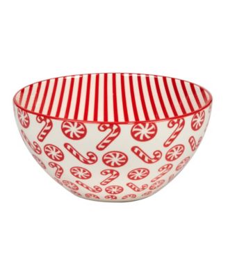 Peppermint Candy 30 oz All Purpose Bowls Set of 6, Service for 6