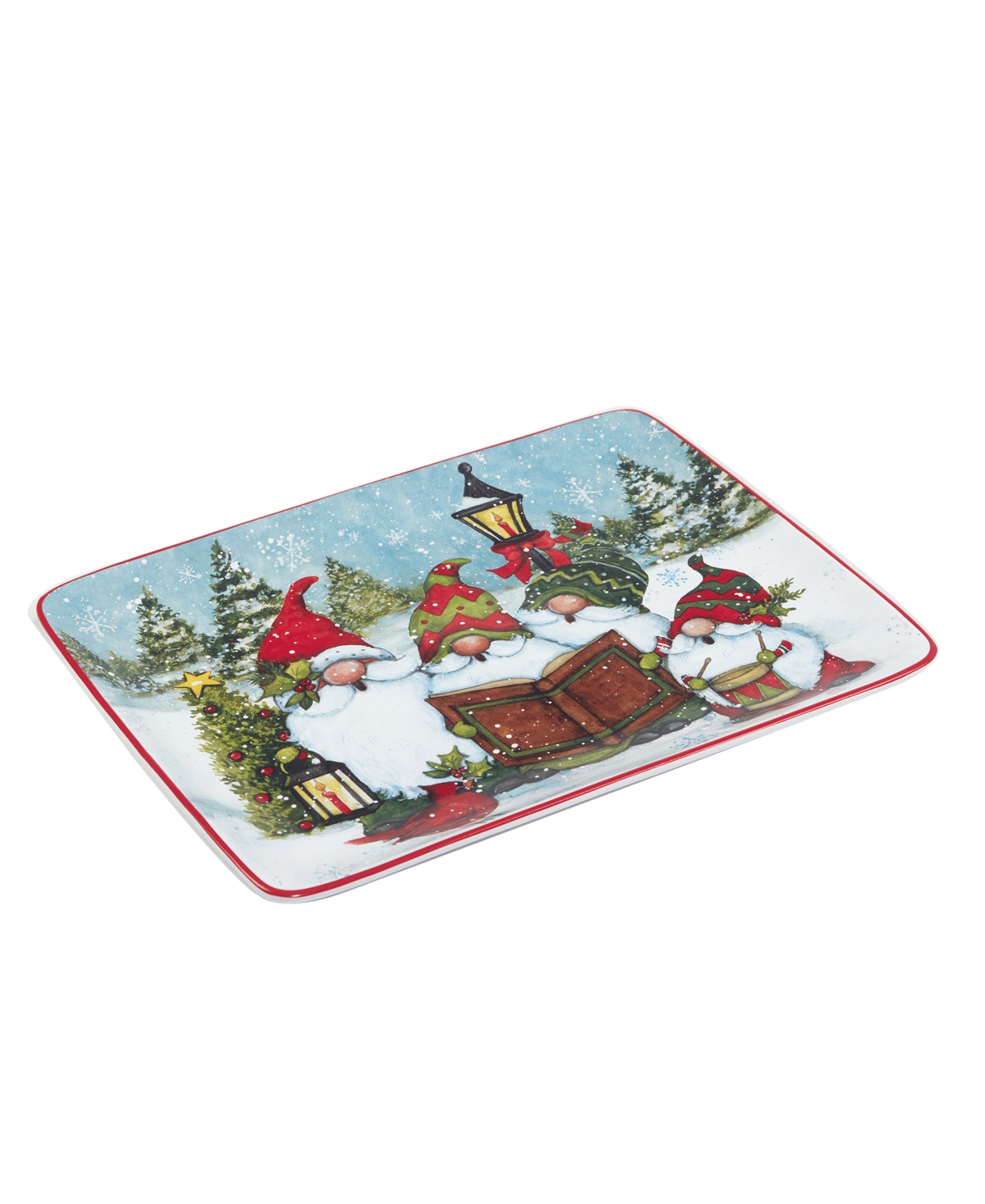 Certified International Christmas Gnomes Rectangular Platter