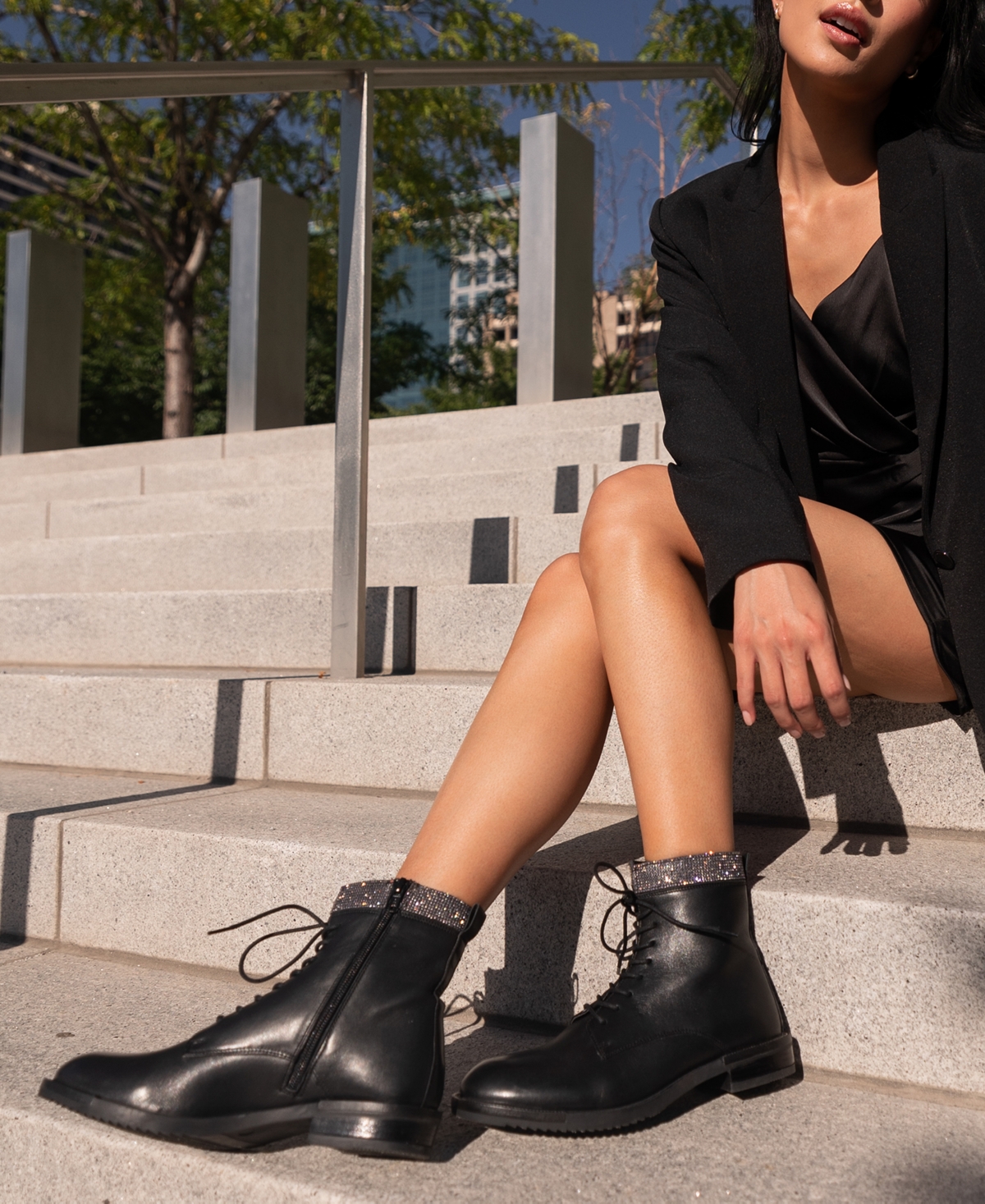 Journee Signature Women's Natara Lace Up Combat Booties