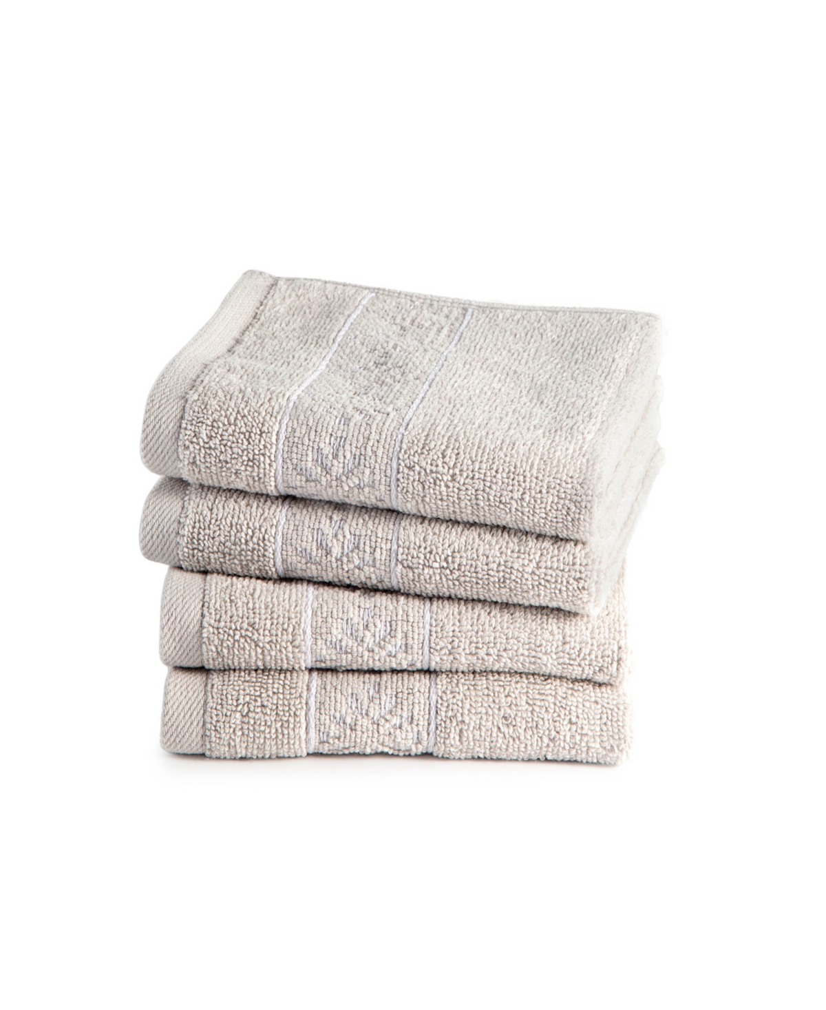 Clean Design Home X Martex Allergen-resistant Savoy 4 Pack Wash Towel Set In Gray