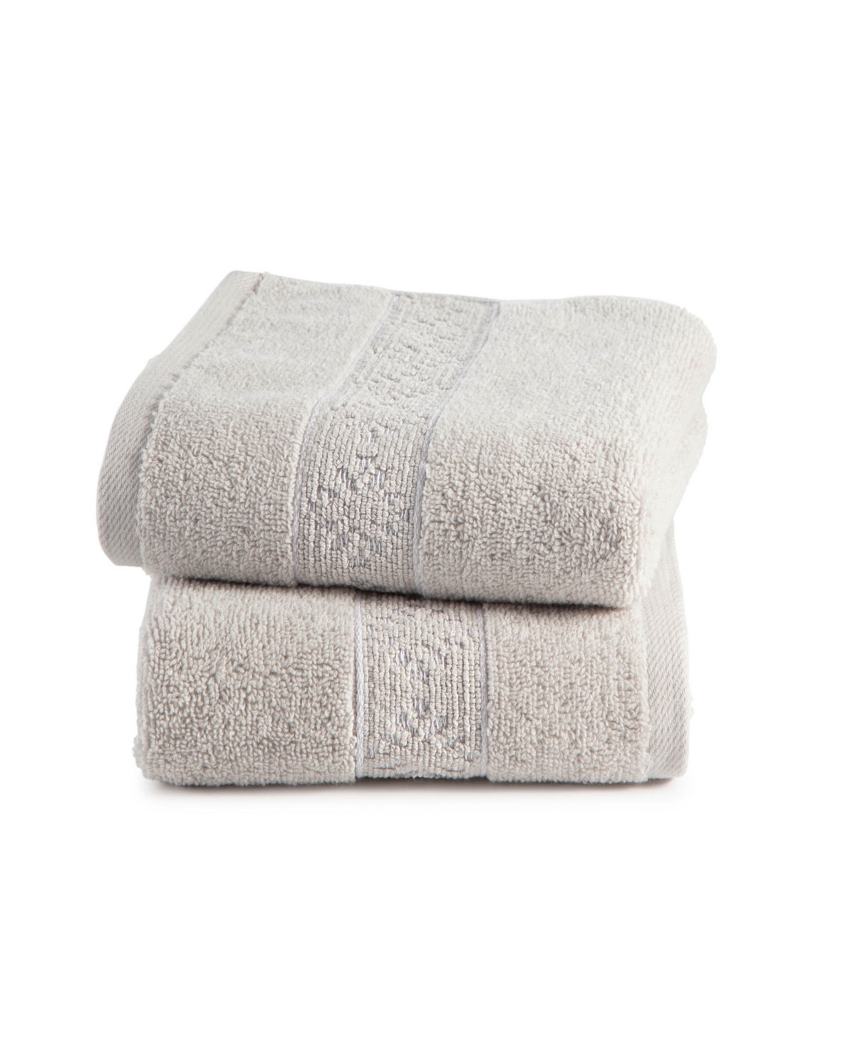 Clean Design Home X Martex Allergen-resistant Savoy 2 Pack Hand Towel Set In Gray