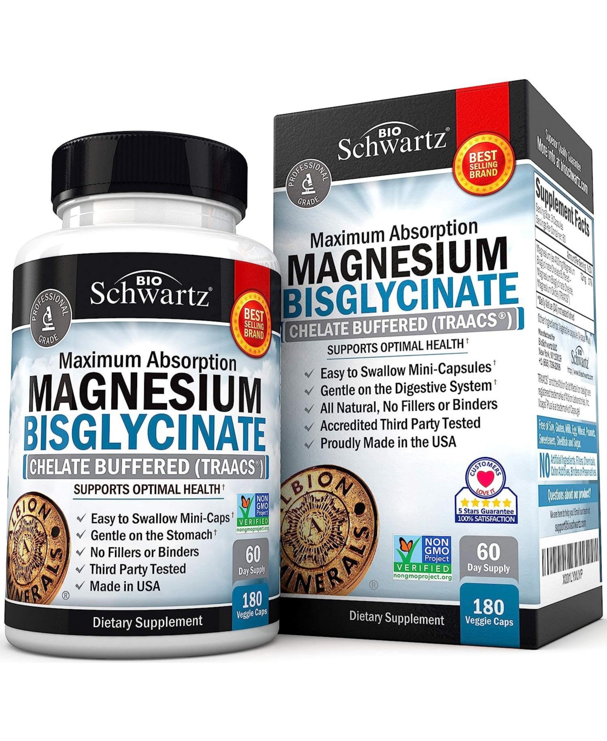 Magnesium Bisglycinate Capsules, 180ct