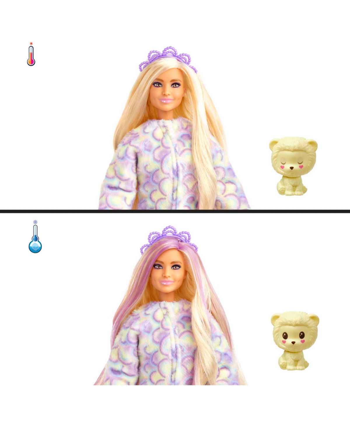 Shop Barbie Cutie Reveal Doll And Accessories, Cozy Cute T-shirts Poodle, "star" T-shirt, Blue And Purple Streak In Multi-color