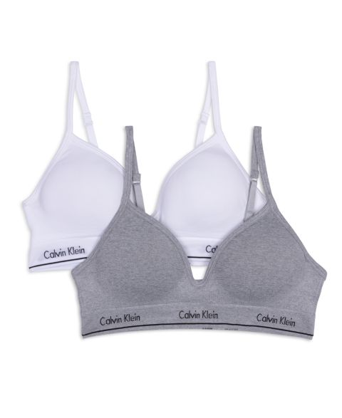 Бра Hybrid, без швов, 2 шт. — Calvin Klein, цвет: Меланжевый серый / Белый