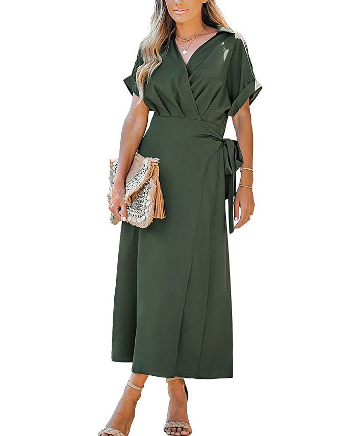 CUPSHE Women's Olive Belted Midi Cover Up Dress - Macy's