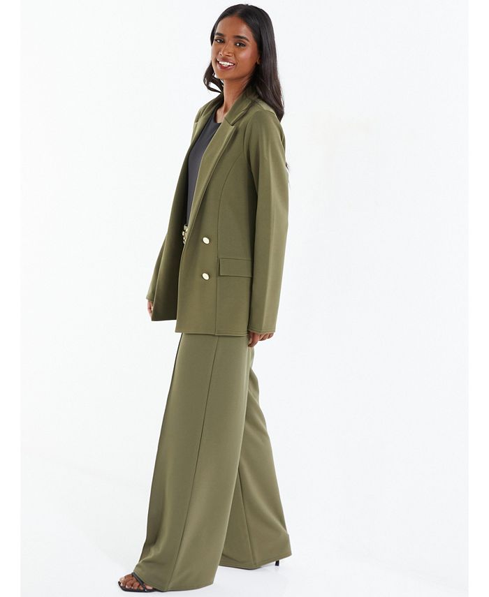 QUIZ Women's Olive Green Relaxed 4 Button Blazer Macy's