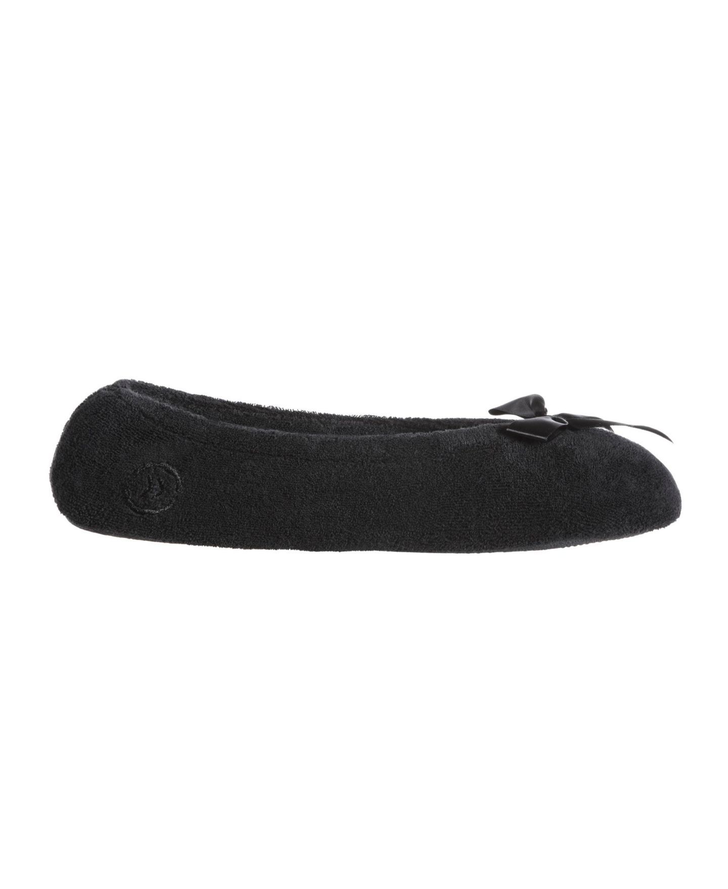 Женские тапочки Isotoner Signature Terry Indoor/Outdoor Ballerina Slippers, цвет: Чёрный — фото 2