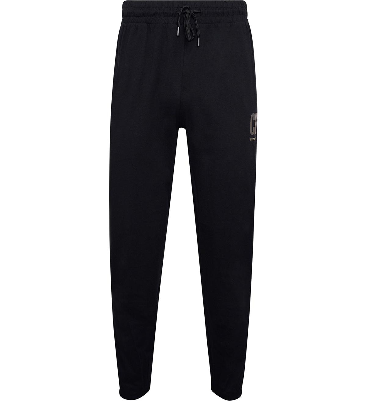 CR7 Men's Cotton Loungewear Top and Pant Set - Black