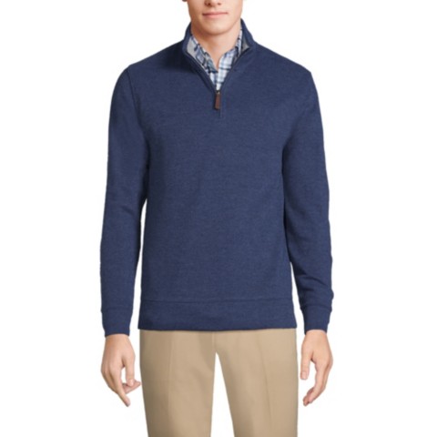 Мужские Lands' End Men's Bedford Rib Quarter Zip Sweater