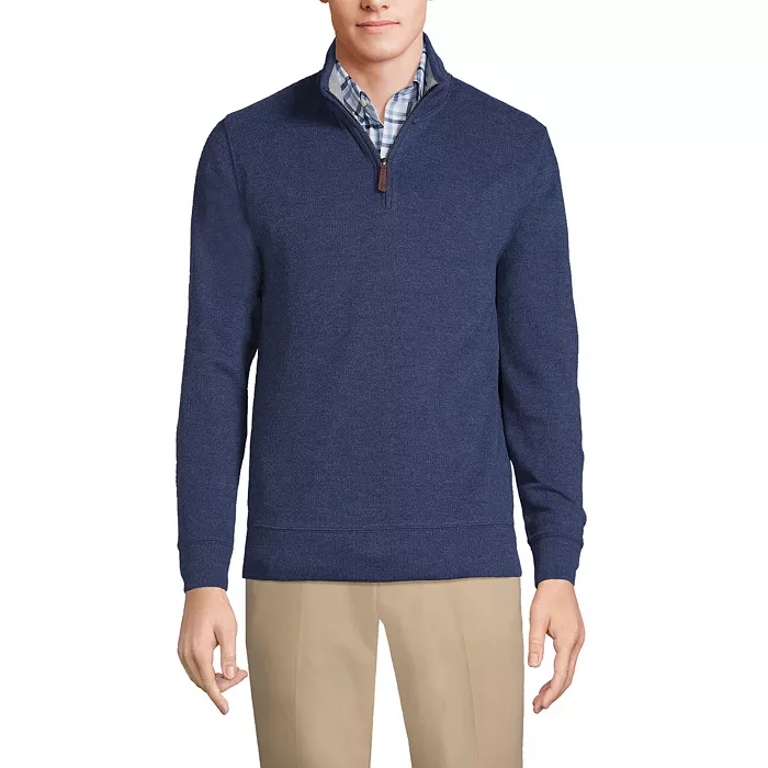 Men's Bedford Rib Quarter Zip Pullover Sweater - thumbnail 4