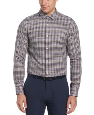 Perry Ellis - Men's Pixel Plaid Striped Shirt