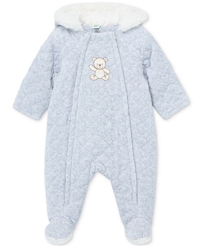 Little Me Baby Bear Quilted Velour Snowsuit - Macy's