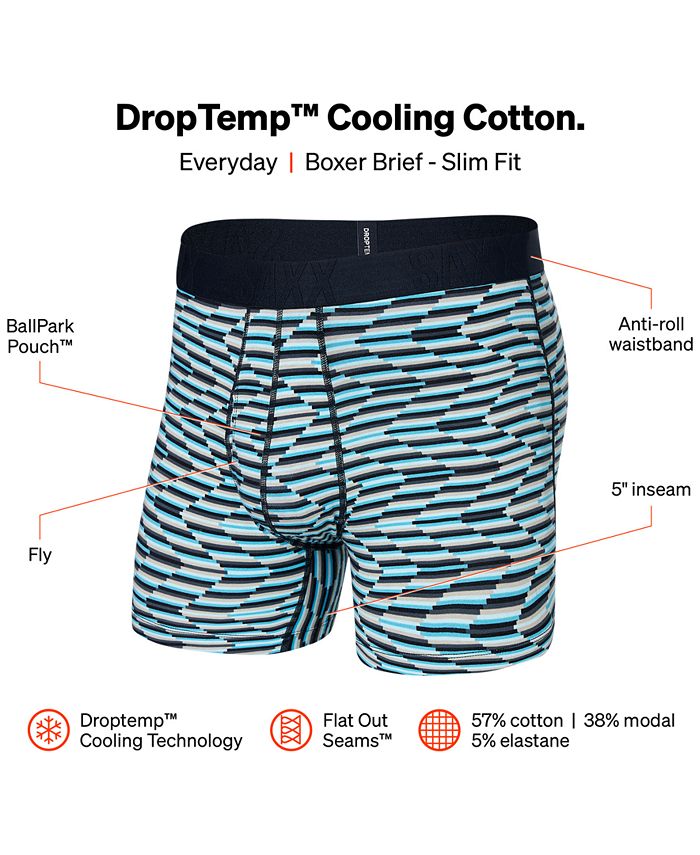 SAXX Men's DropTemp™ Slim-Fit Cooling Zig-Zag Stripe Boxer Briefs - Macy's