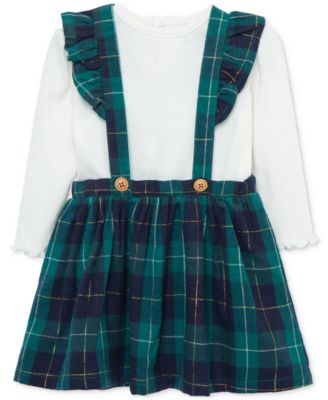 Little Me - Baby Girls 2-Pc. Long-Sleeve T-Shirt & Plaid Jumper Set