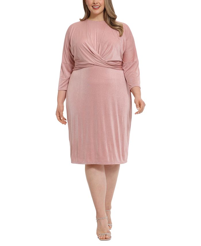 Macy's pink dress plus size new arrivals